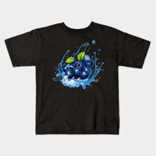 Juicy Blueberry Fruit Summer Splash Kids T-Shirt